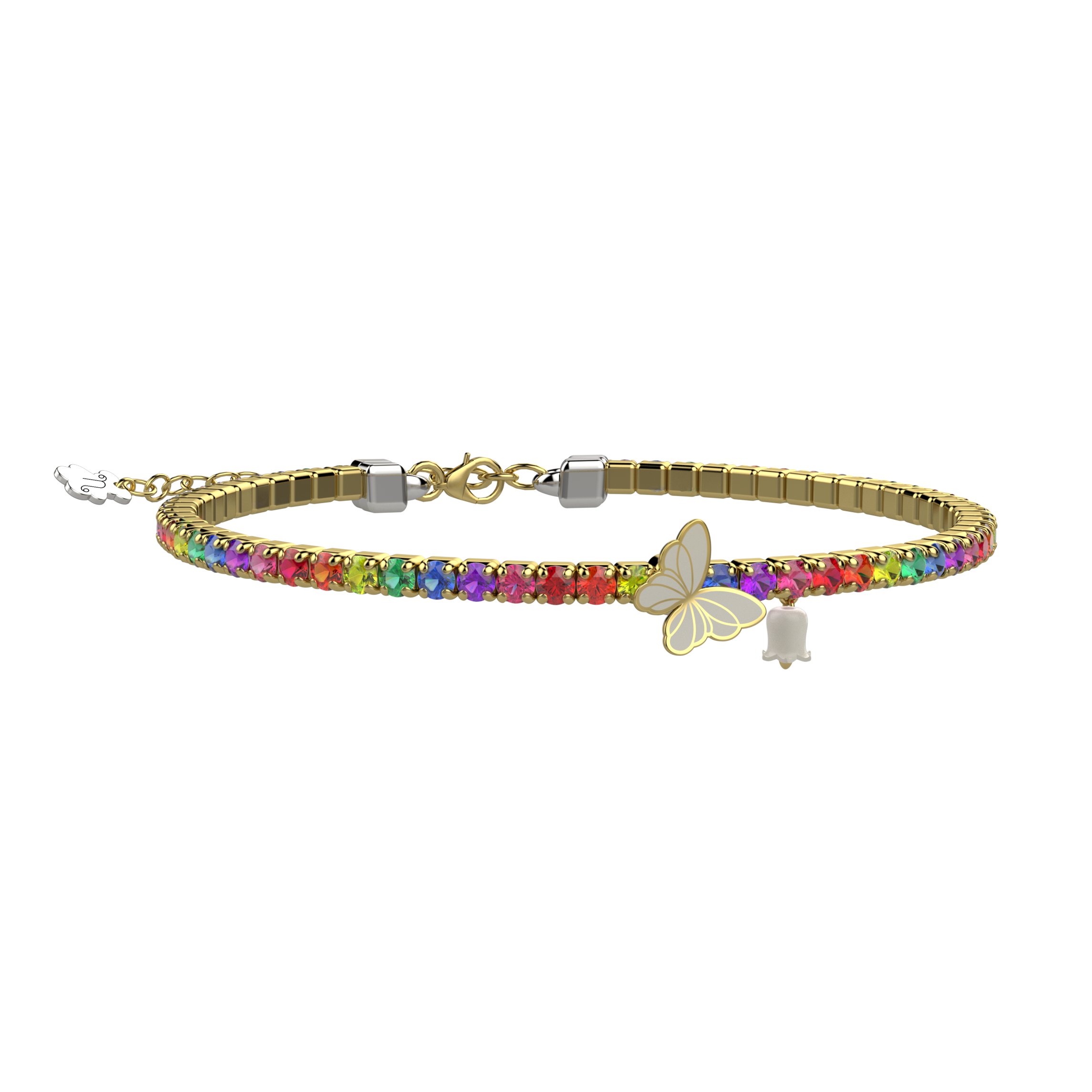 nanan-bracciale-tennis-farfalla-argento-925-multicolor-17-5-cm image 1