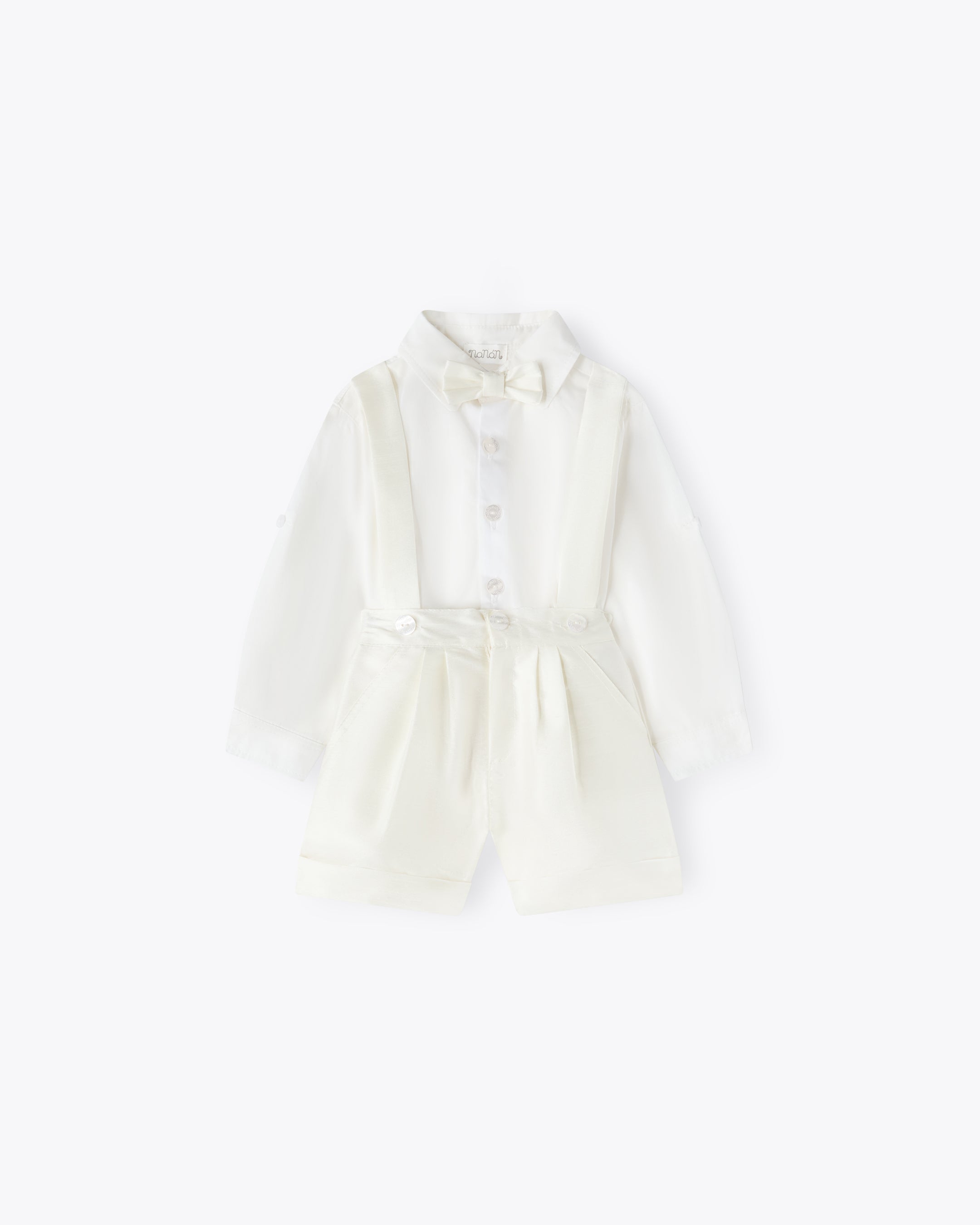 nanan-completo-2-pezzi-avorio-cerimonia-camicia-popeline-bermuda-shantung image 1