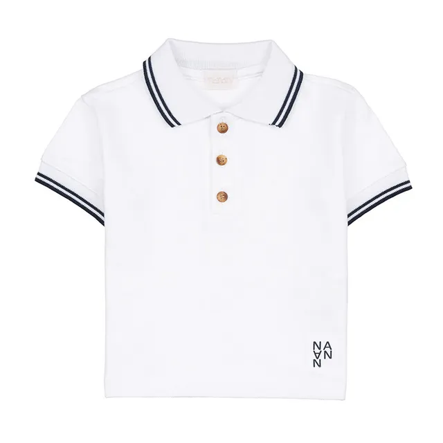 nanan-polo-bianca-a-maniche-corte-bimba image 1