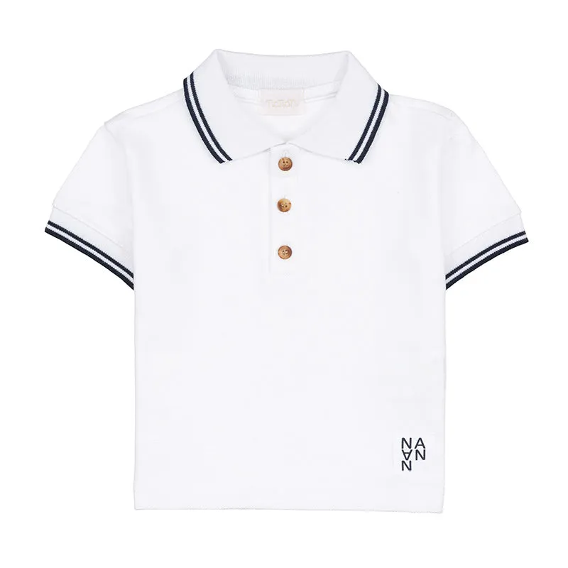 nanan-polo-bianca-a-maniche-corte-bimba image 1