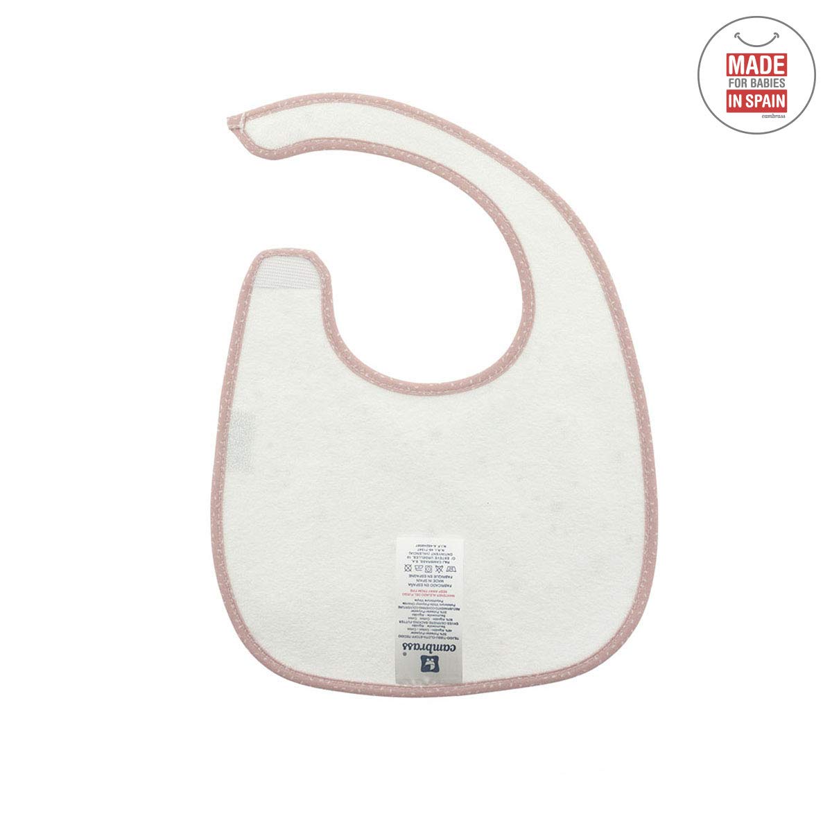 bavaglino-quadrato-con-velcro-cambrass-sky-rosa-stella-20x26-cm image 2