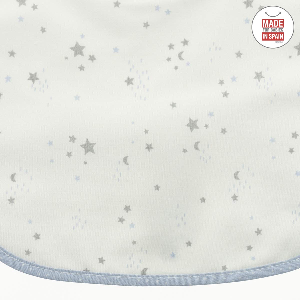 bavaglino-quadrato-con-velcro-cambrass-sky-azzurro-stella-20x26-cm image 3