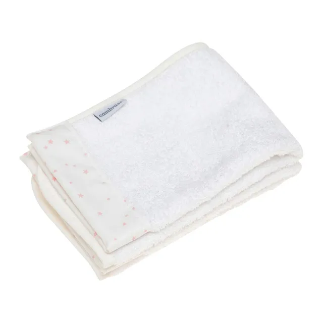 cambrass-astra-set-2-asciugamani-neonato-25x35-cm-rosa-in-tencel image 1