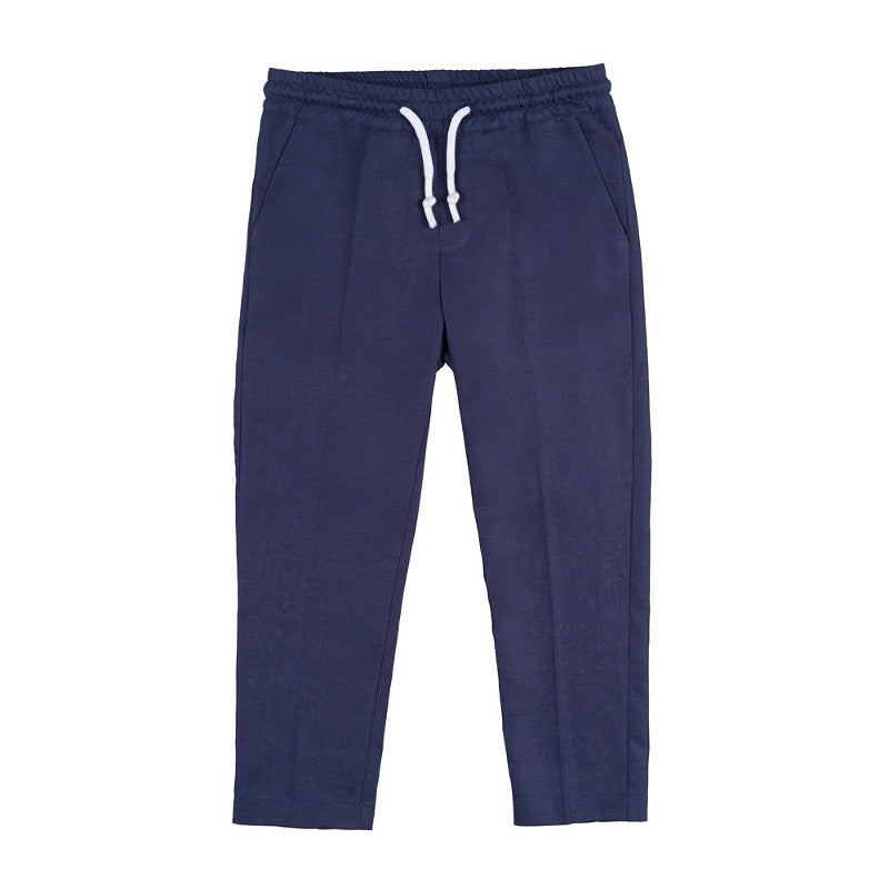nanan-pantalone-in-lino-blu-con-coulisse image 1