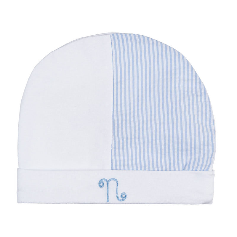 nanan-berretta-bianca-con-righe-azzurre image 1