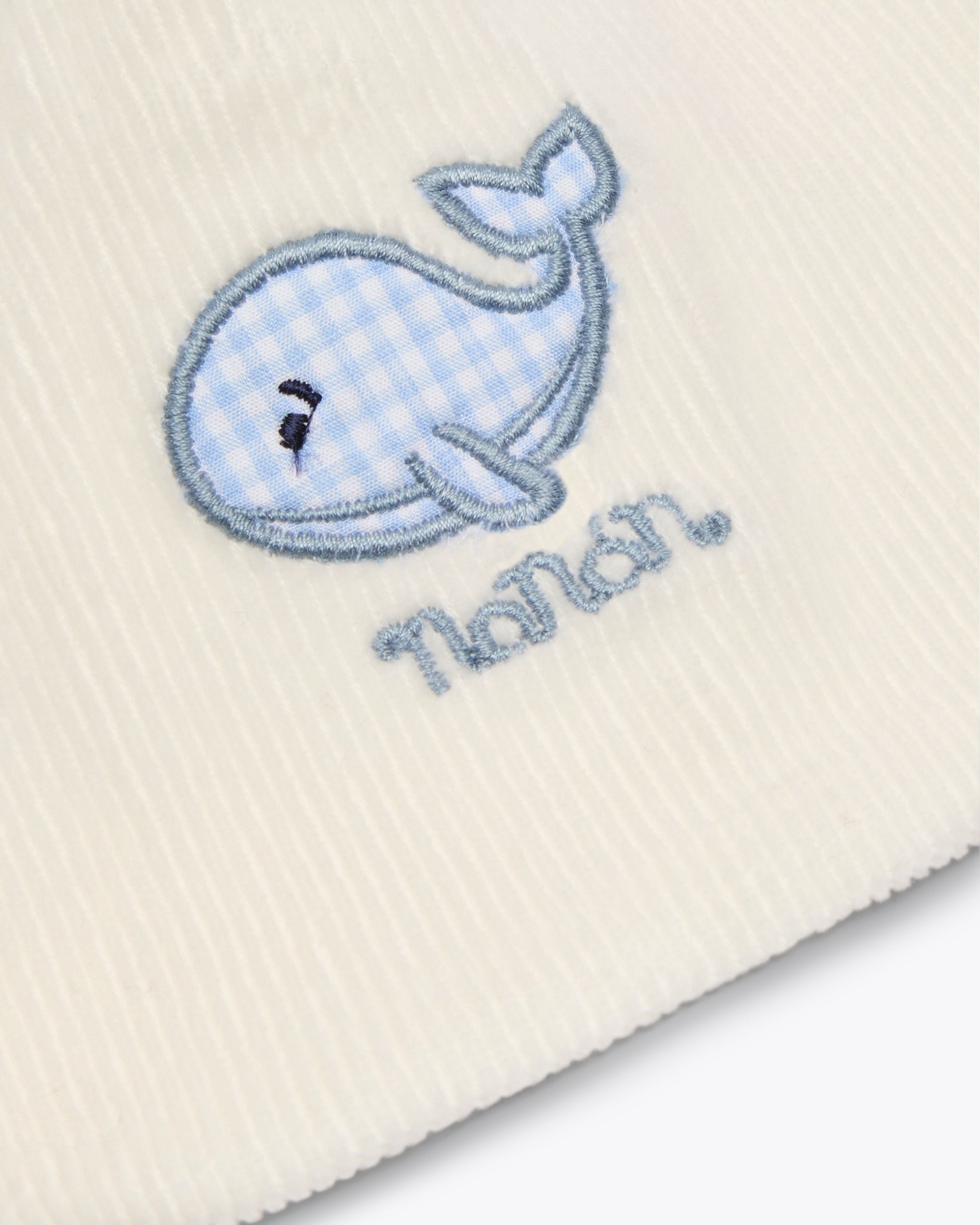 nanan-berretta-avorio-ciniglia-a-coste-con-ricamo-neonato image 2
