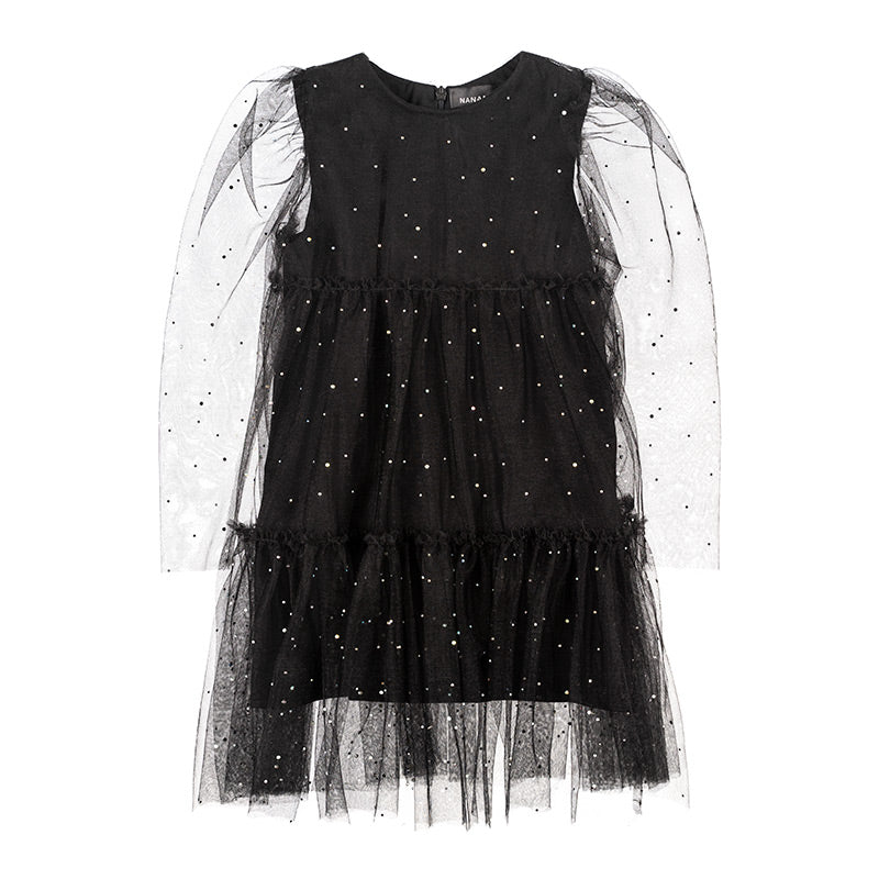 nanan-abito-full-strass-nero-con-balze image 1