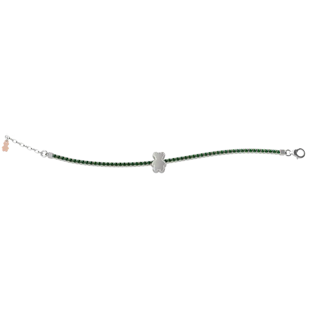 nanan-bijou-bracciale-tennis-mamma-argento-925-cristalli-verdi image 1