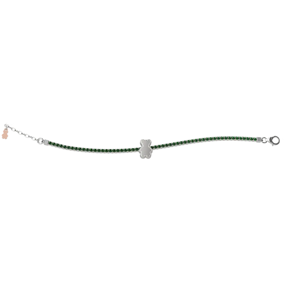 nanan-bijou-bracciale-tennis-mamma-argento-925-cristalli-verdi image 1