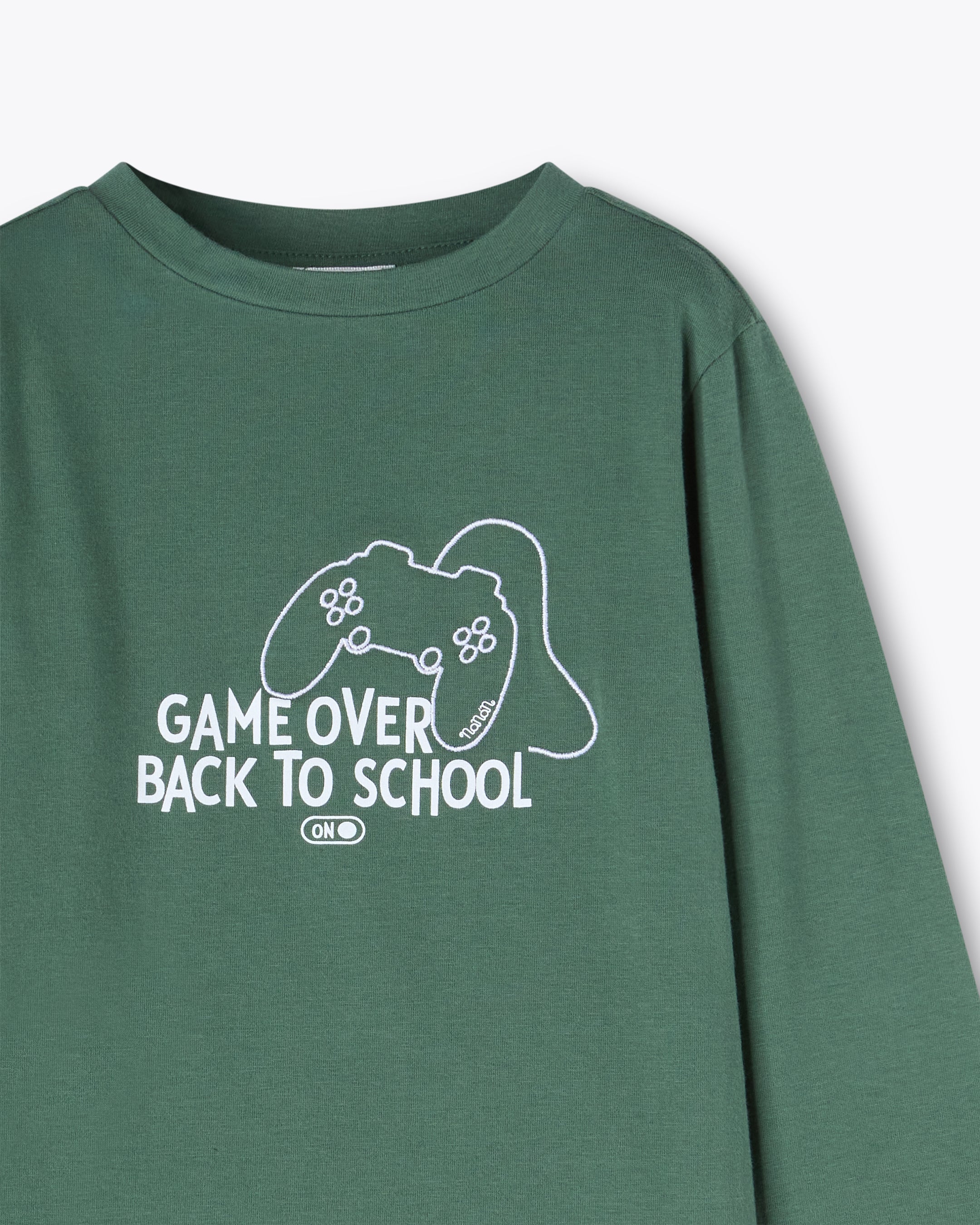 nanan-t-shirt-verde-manica-lunga-game-over image 3