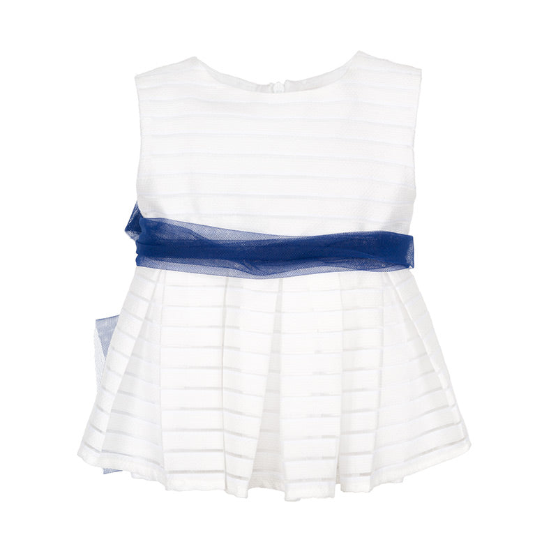 nanan-blusa-smanicata-blu-con-fascia-in-tulle image 1