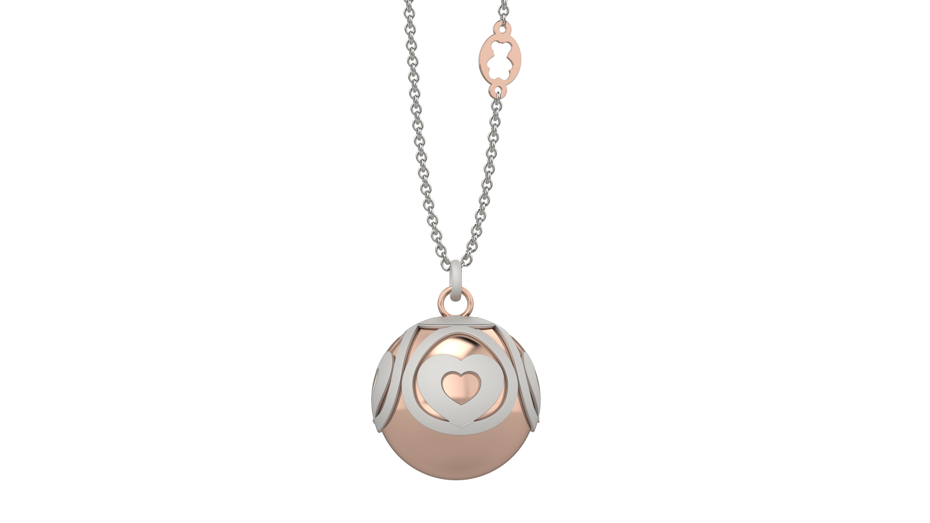 nanan-pendente-argento-925-boule-con-cuori-dorato-collana image 2