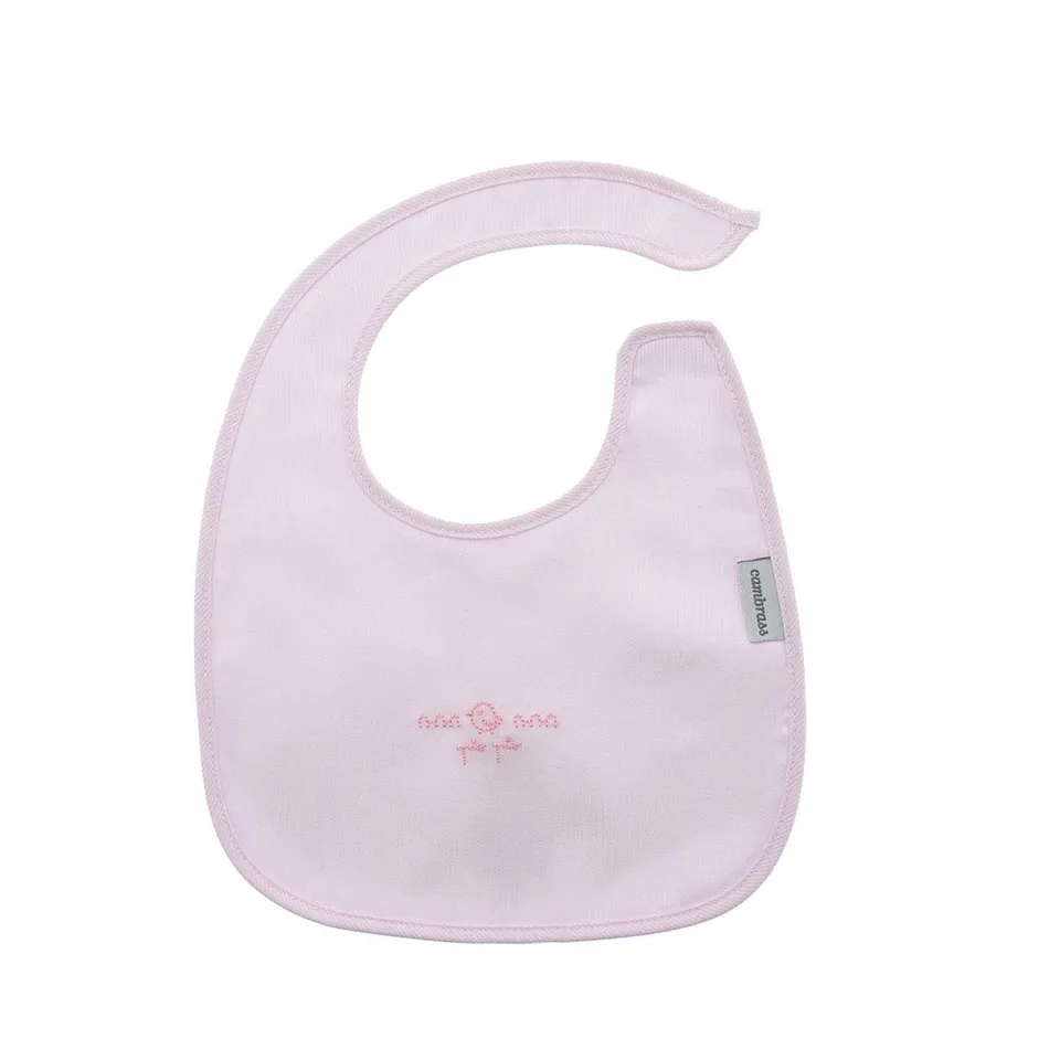 bavaglino-quadrato-con-velcro-cambrass-pio-pio-rosa-20x26-cm image 1