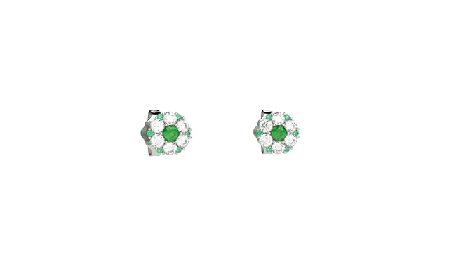 nanan-bijou-orecchini-fiori-di-luce-silver-con-pietra-verde image 1
