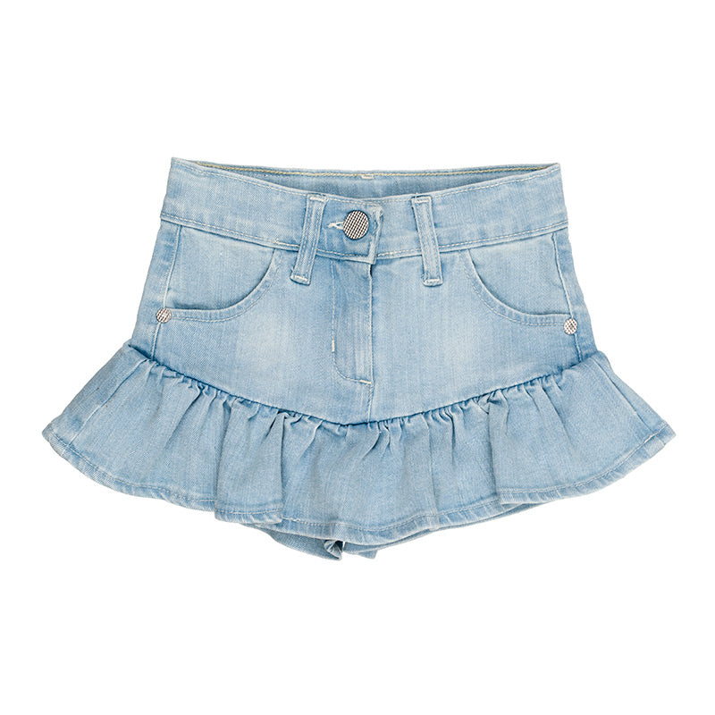 nanan-gonna-con-tasche-blu-in-denim-bambina image 1
