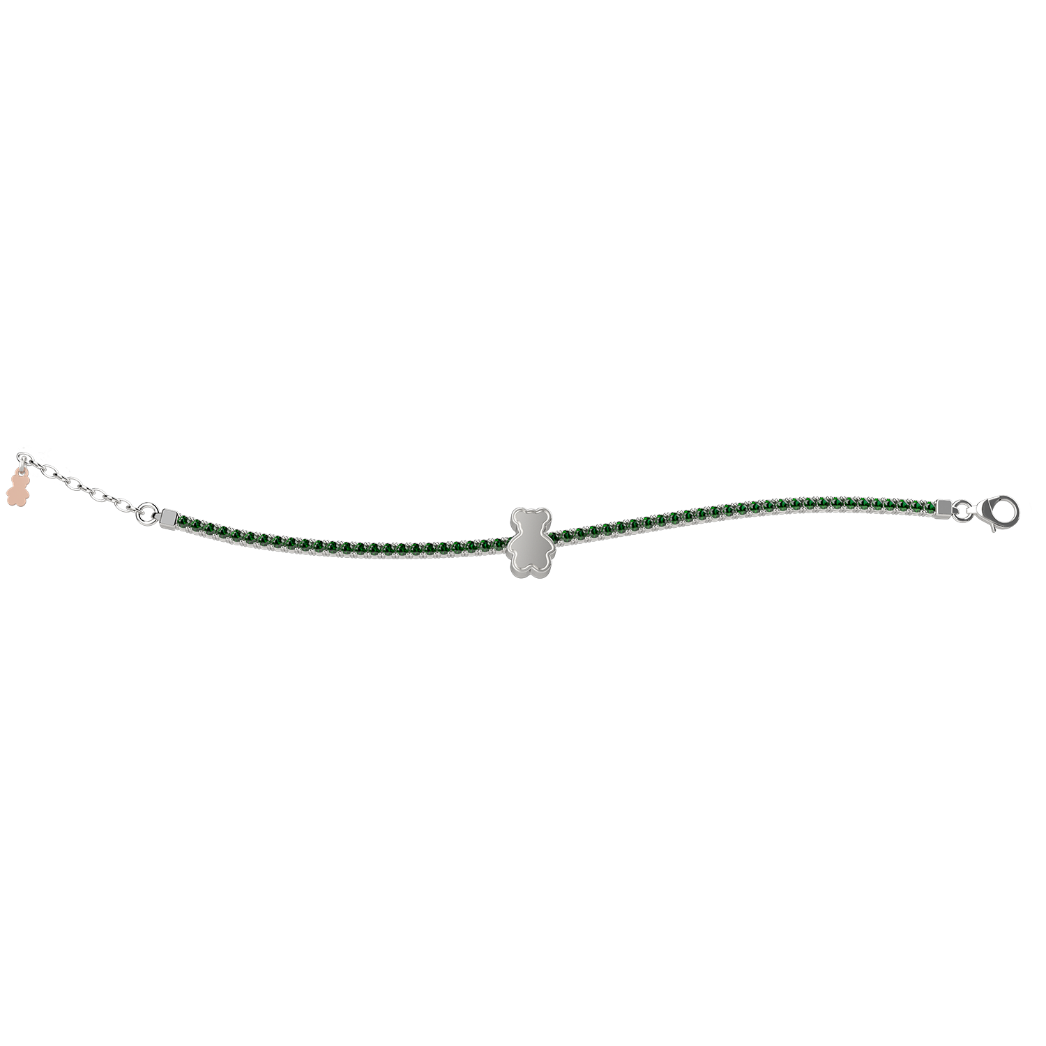 nanan-bijou-bracciale-tennis-mamma-argento-925-cristalli-verdi image 1