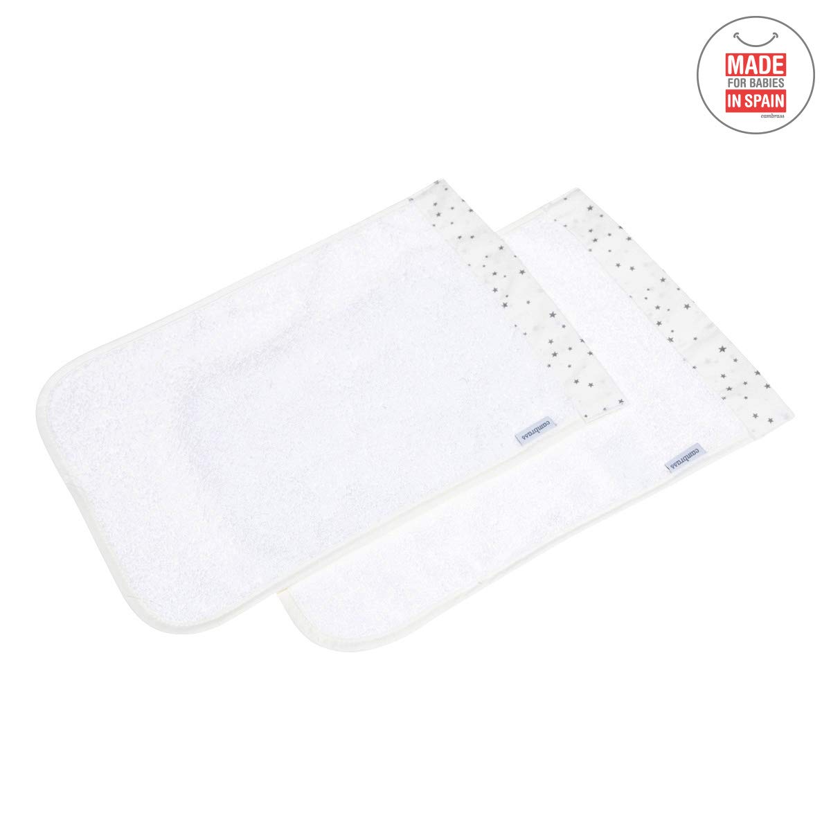 cambrass-43355-set-2-asciugamani-astra-grigio-25x35-cm-bavette-neonato-tencel image 2