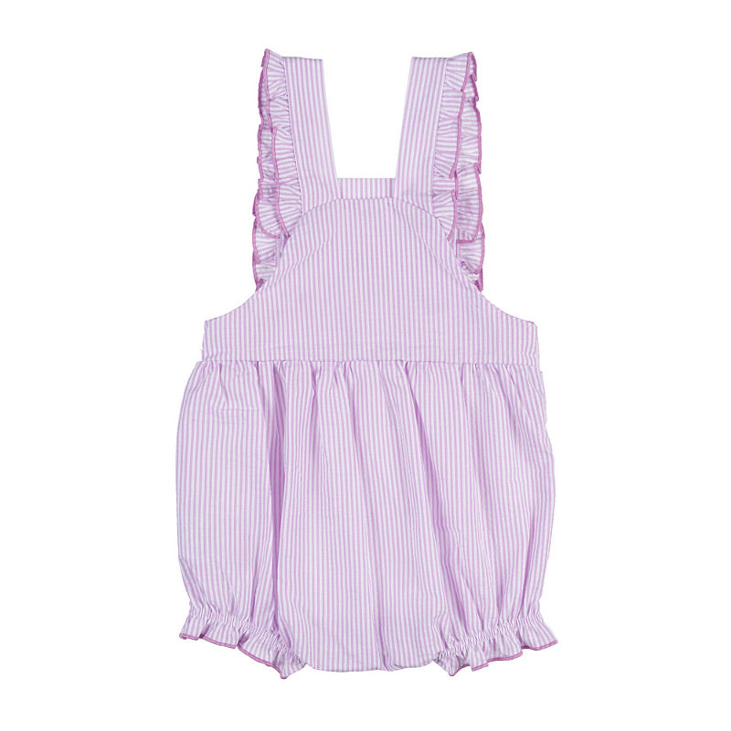 nanan-set-neonata-t-shirt-bianca-salopette-rigata-lilla-e-bianca image 4