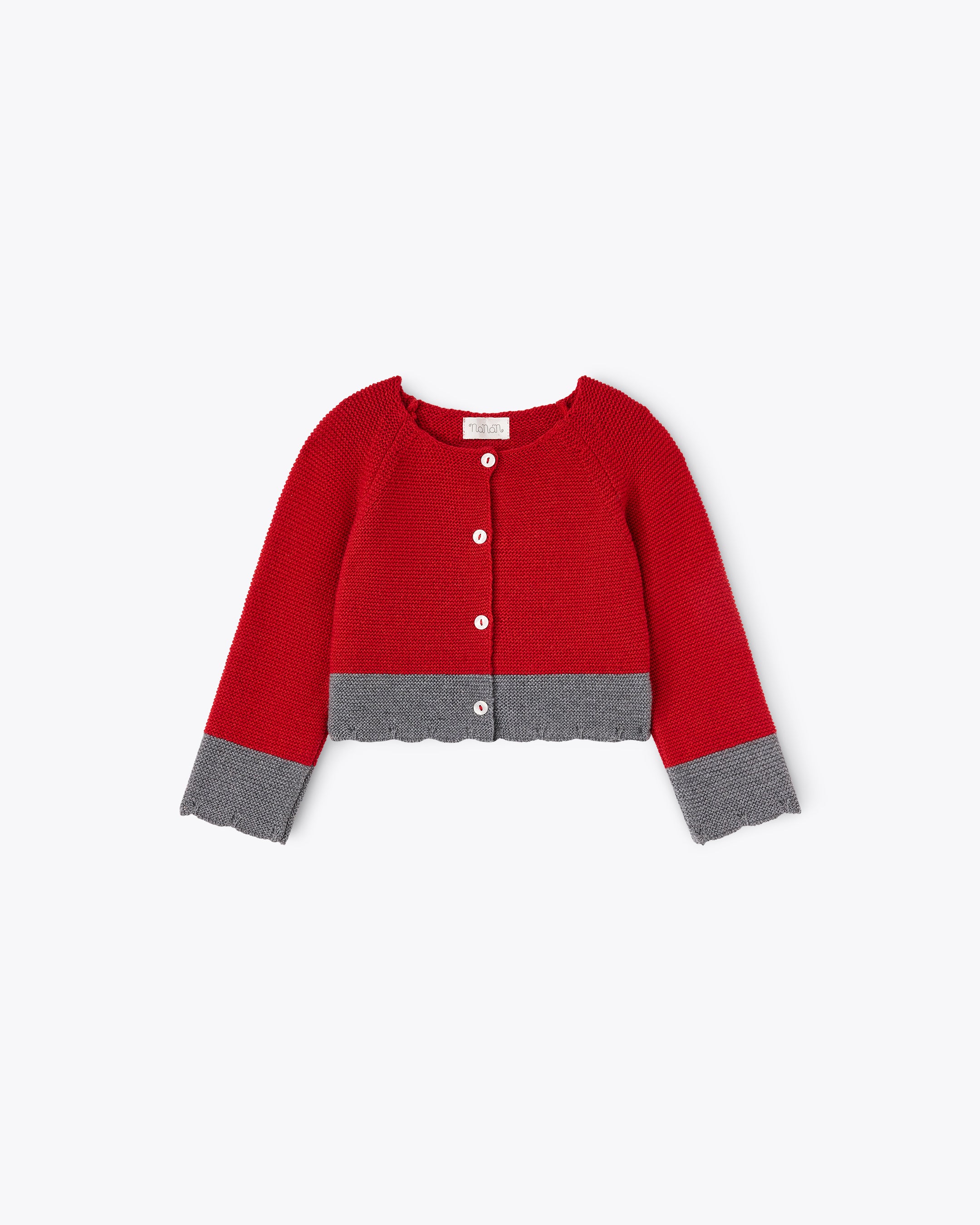 nanan-cardigan-rosso-e-grigio-in-filo-misto-cashmere image 1