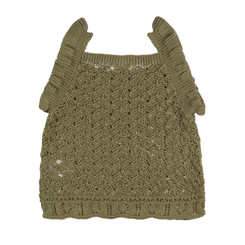 nanan-gilet-verde-in-maglia-con-spalline-frappa image 2