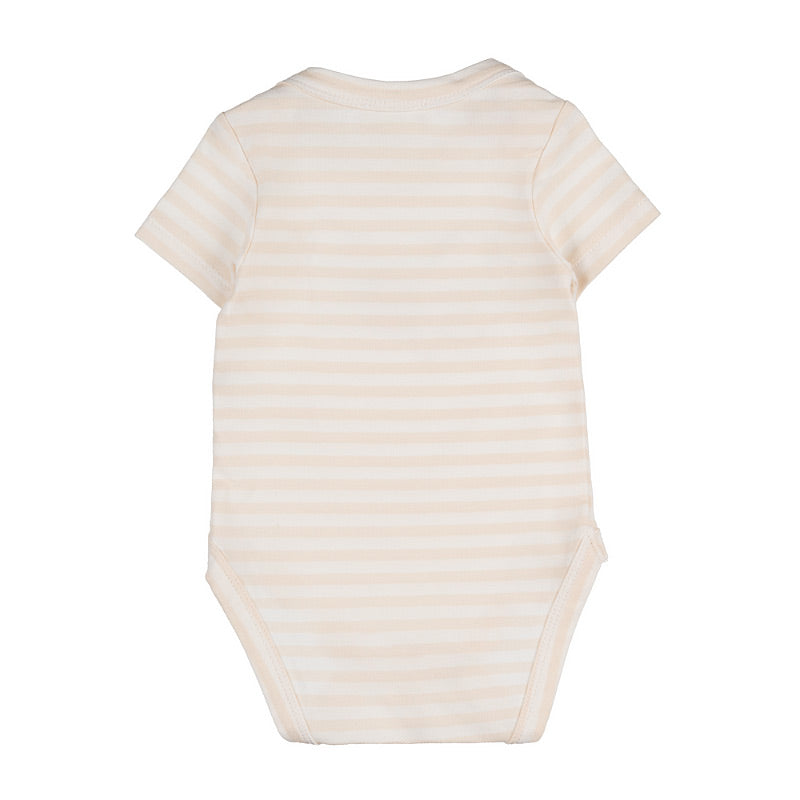 nanan-body-a-righe-beige-con-fiocco-maniche-corte image 2