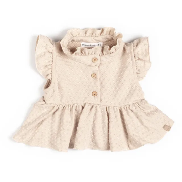 bamboom-camicia-dots-almond-cream-273-bimba-maniche-aletta image 1