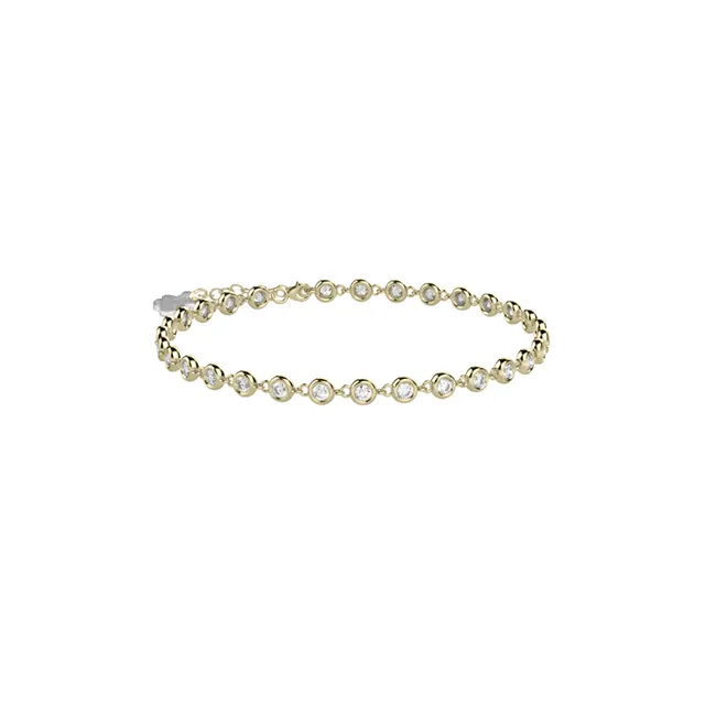 nanan-bracciale-tennis-mamma-argento-925-oro-con-pietre-bianche image 1