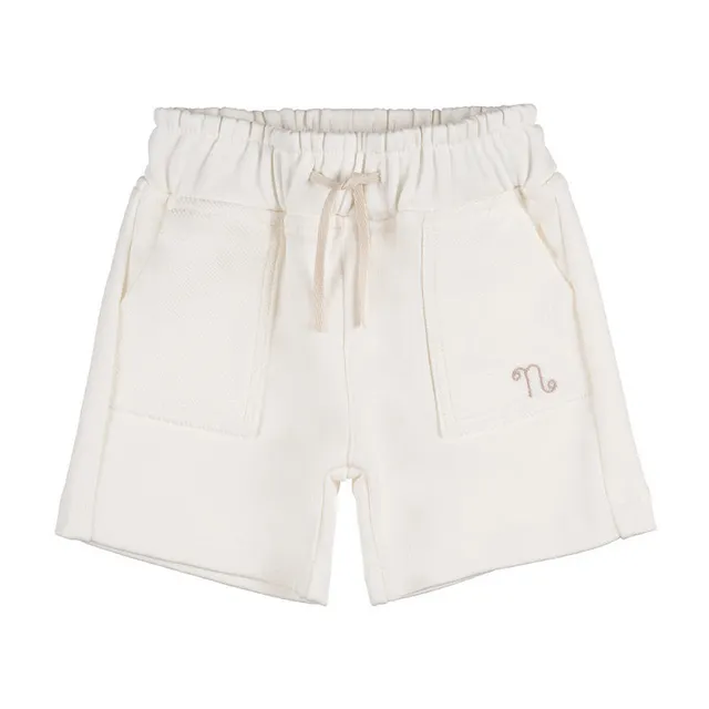 nanan-shorts-in-felpa-off-white-cotone-con-coulisse-e-tasche image 1
