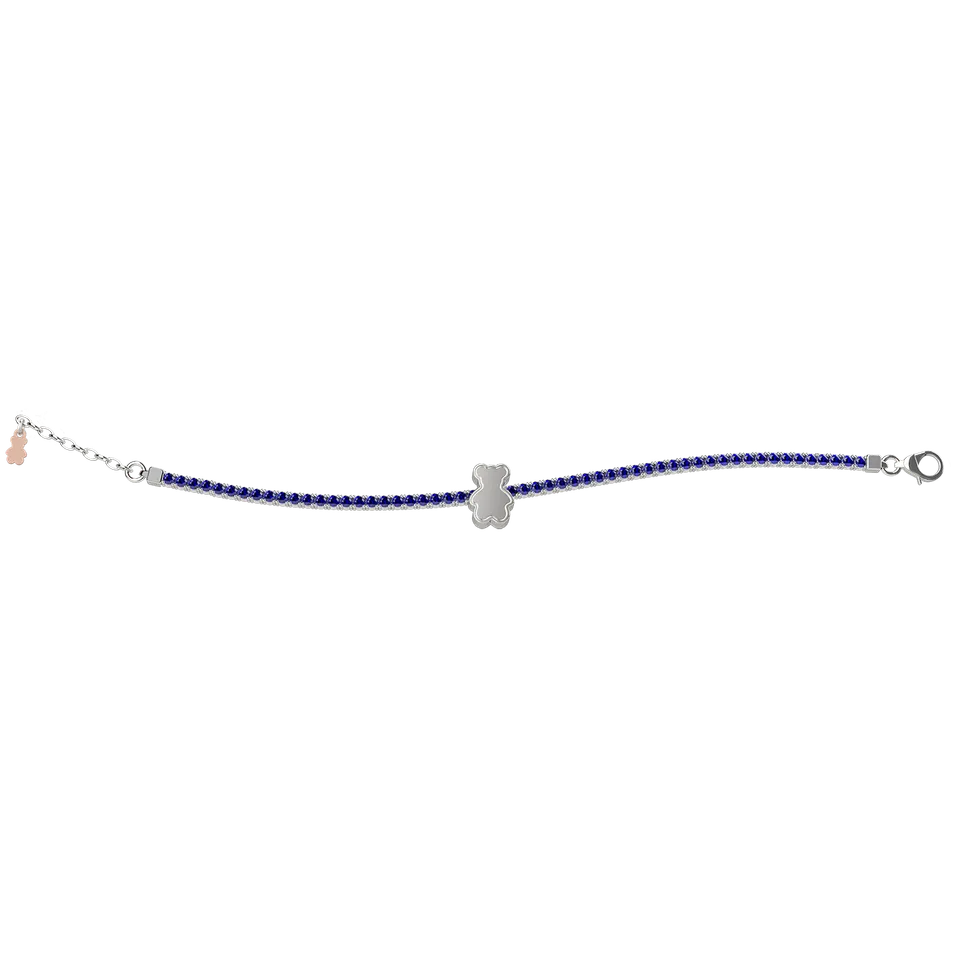 nanan-bijou-bracciale-tennis-mamma-argento-925-cristalli-blu-con-tato image 1