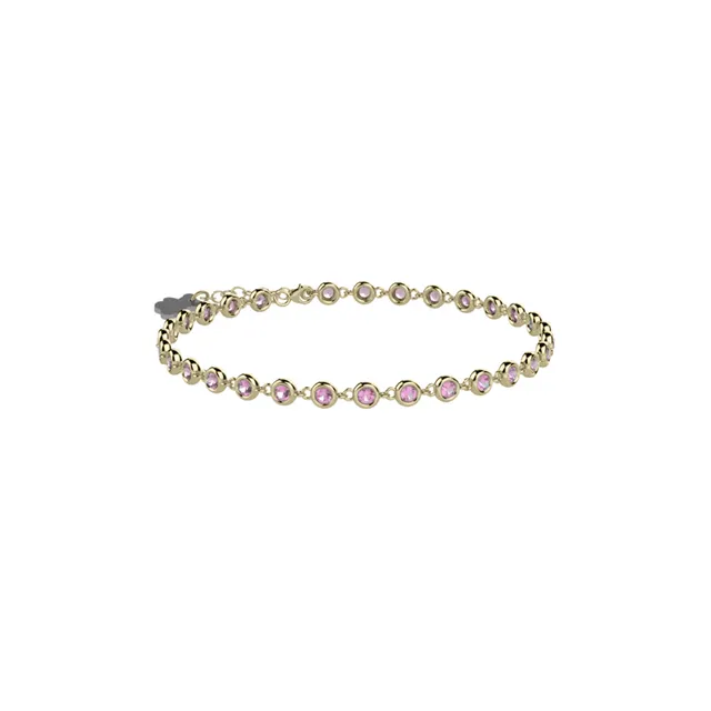 nanan-bracciale-tennis-mamma-argento-925-oro-con-pietre-rosa image 1