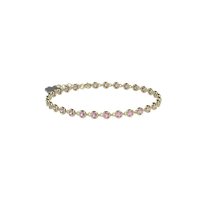nanan-bracciale-tennis-mamma-argento-925-oro-con-pietre-rosa image 1