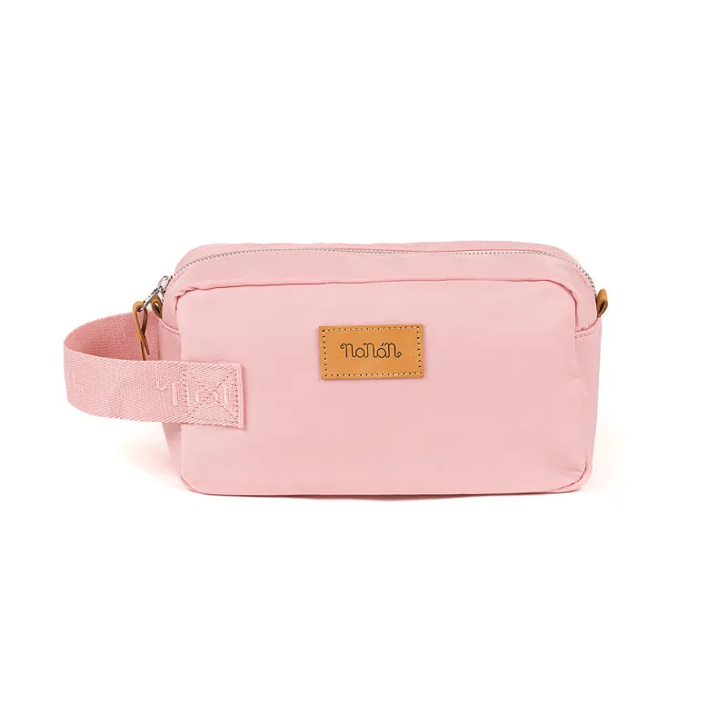 nan-n-pochette-rosa-in-nylon-con-zip-argento image 1