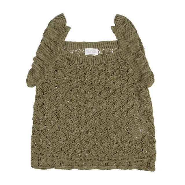 nanan-gilet-verde-in-maglia-con-spalline-frappa image 1