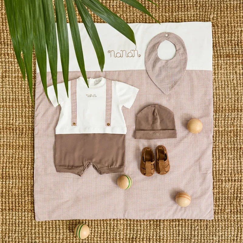 nanan-pagliaccetto-con-bretelle-marroni-effetto-due-pezzi image 1
