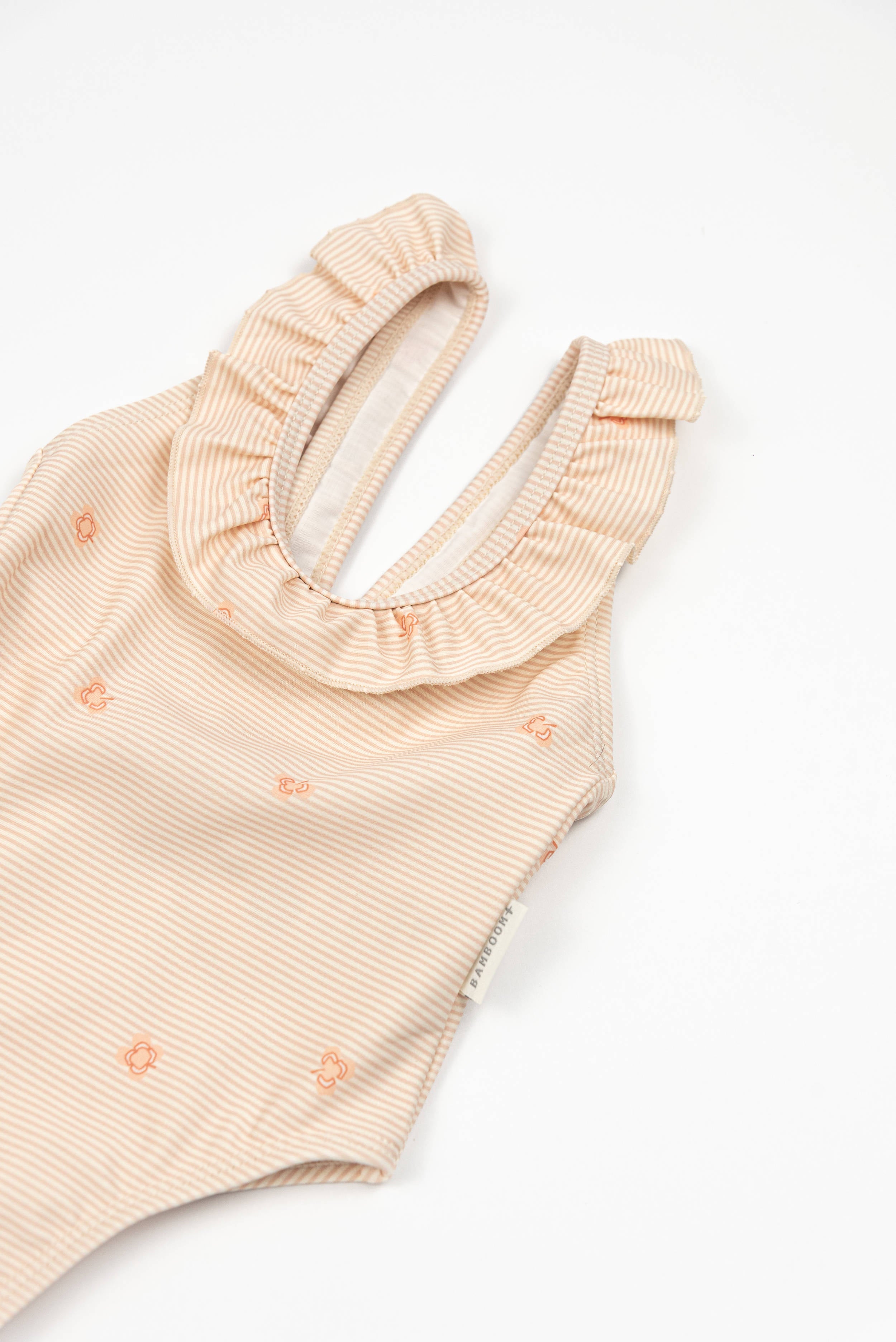 bamboom-tutina-da-mare-bimba-stripe-and-leaves-433-spalle-volant image 3