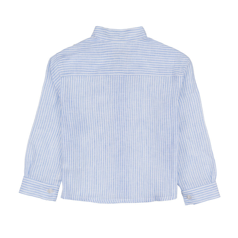 nanan-camicia-azzurra-a-righe-in-lino-bimbo image 2