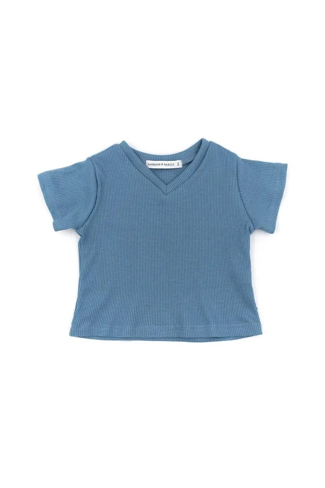 bamboom-shirt-manica-corta-scollo-v-blu-336-bimbo image 1