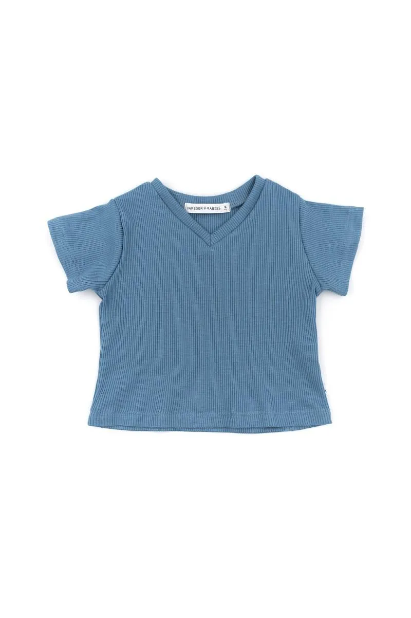 bamboom-shirt-manica-corta-scollo-v-blu-336-bimbo image 1