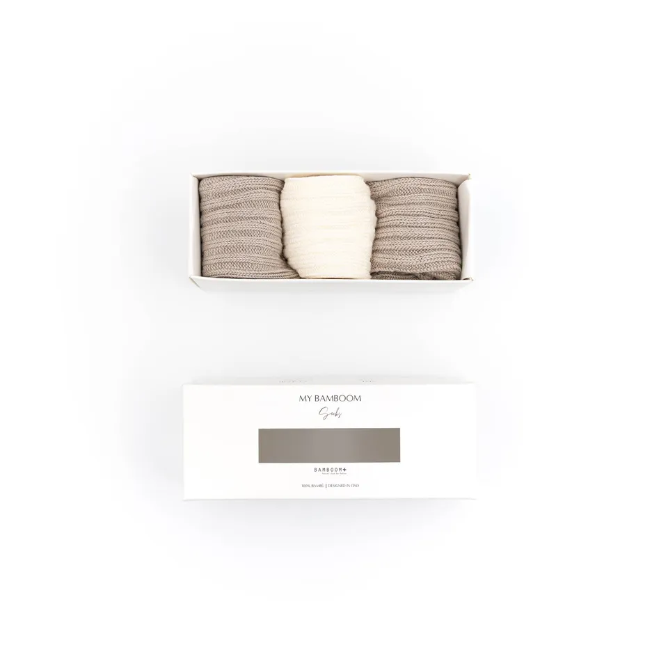 bamboom-3pc-gift-box-calze-spesse-sabbia-09 image 1