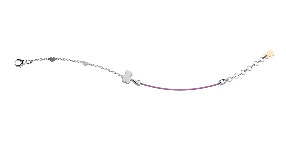 nanan-bijou-bracciale-argento-925-con-orsetto-laccio-lilla image 1