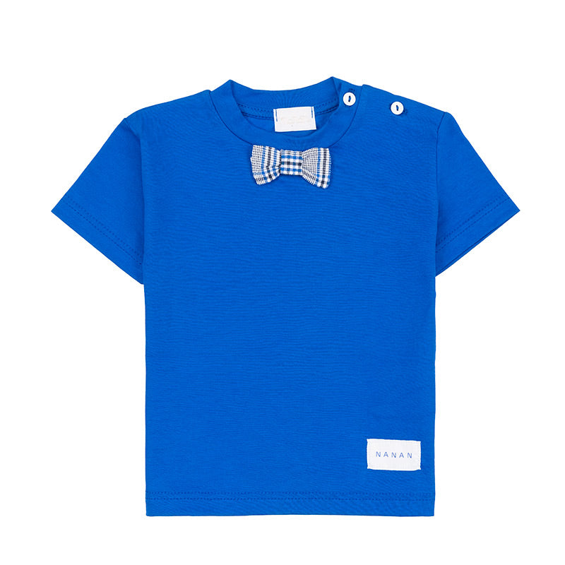 nanan-t-shirt-con-papillon-blu-scozzese-royal-neonato image 1