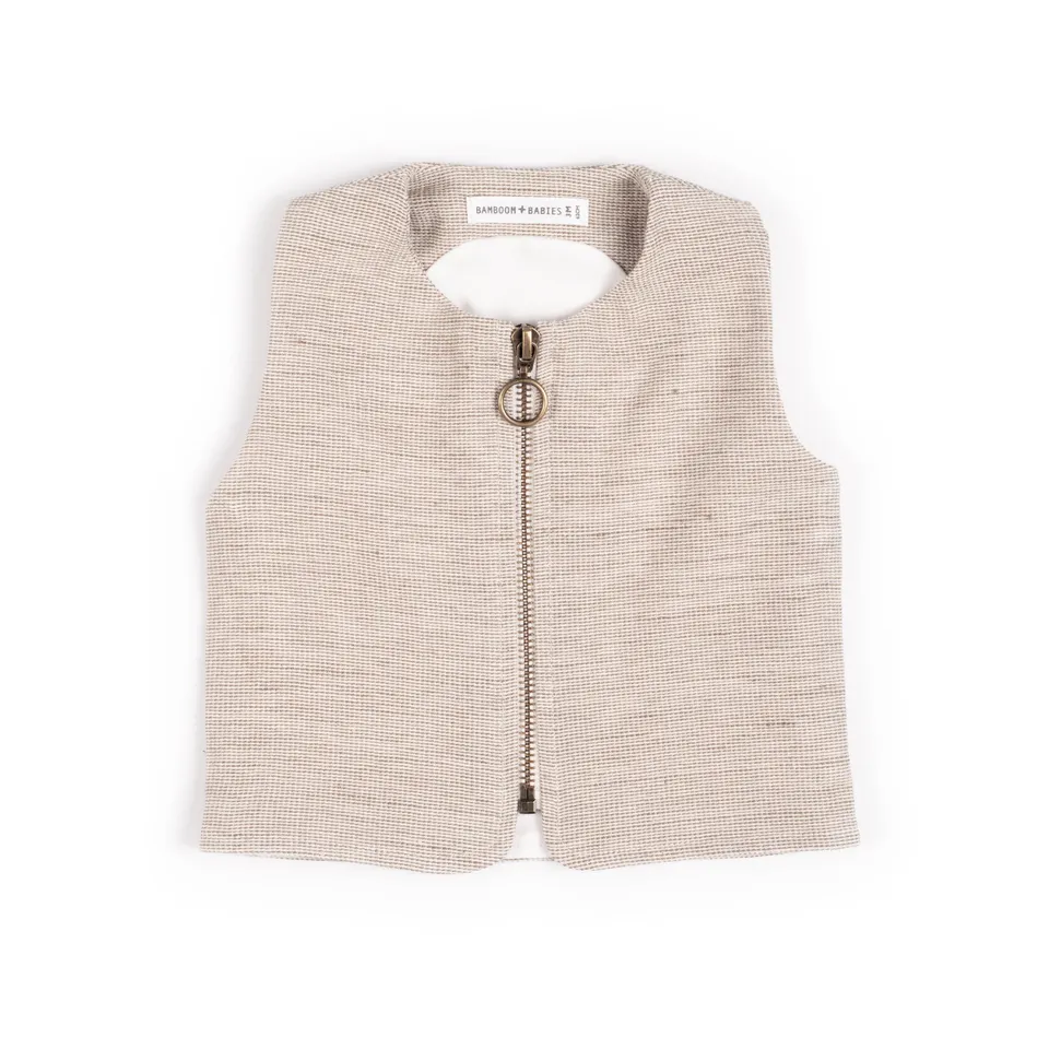 bamboom-gilet-orso-con-zip-mustard-270-bimbo image 1