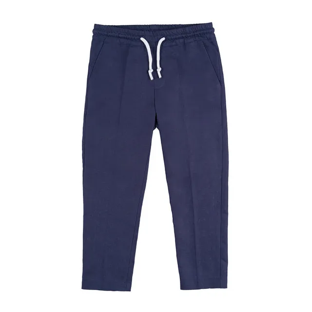 nanan-pantalone-in-lino-blu-con-coulisse image 1