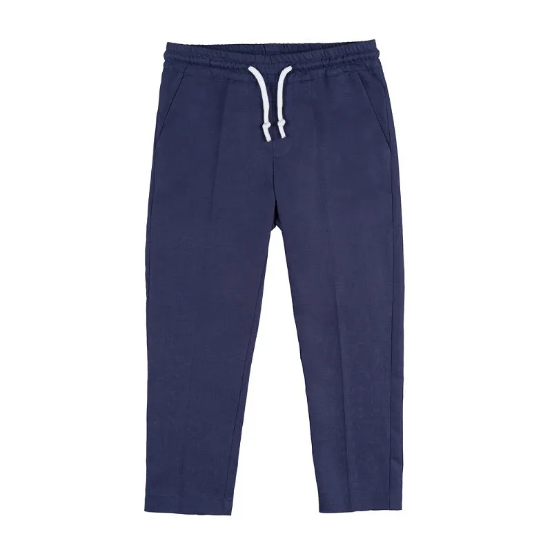 nanan-pantalone-in-lino-blu-con-coulisse image 1