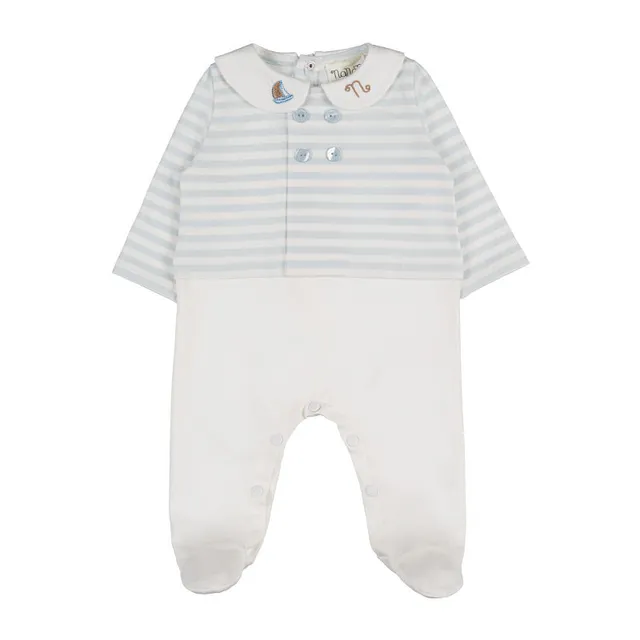 nanan-tutina-azzurra-a-righe-con-colletto-in-cotone-organico image 1