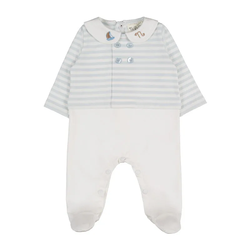 nanan-tutina-azzurra-a-righe-con-colletto-in-cotone-organico image 1