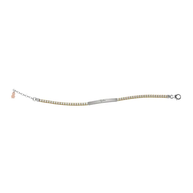 nanan-bijou-bracciale-tennis-mamma-argento-con-dettaglio-oro image 1