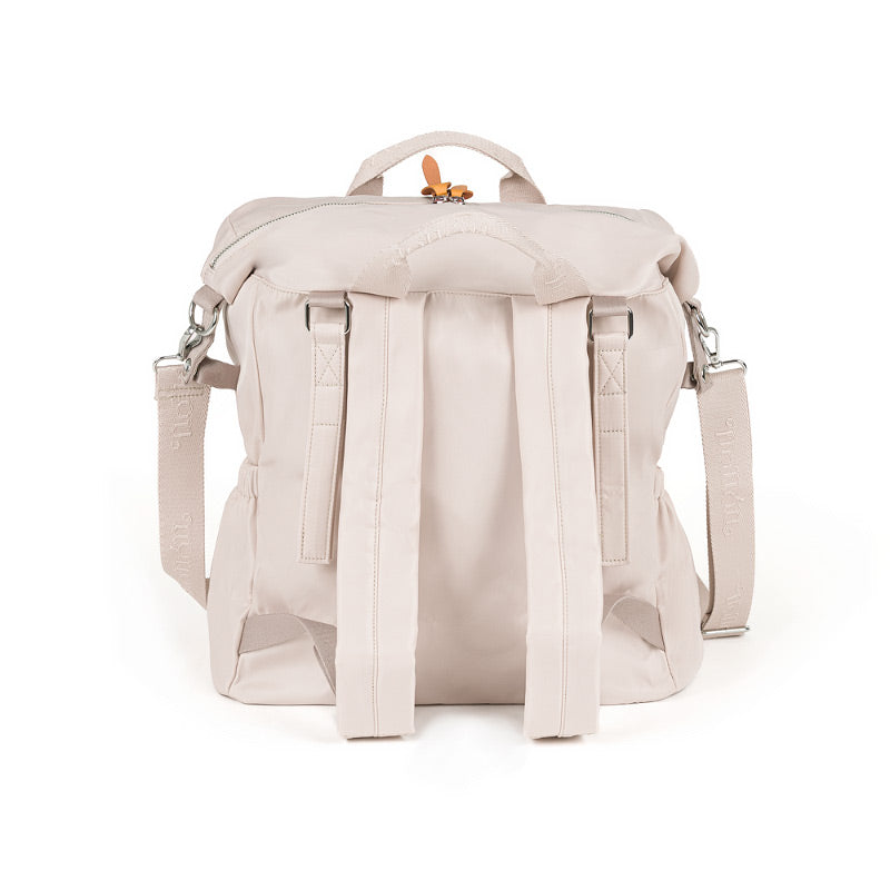 nanan-zaino-mamma-beige-in-nylon-con-dettagli-argento image 4