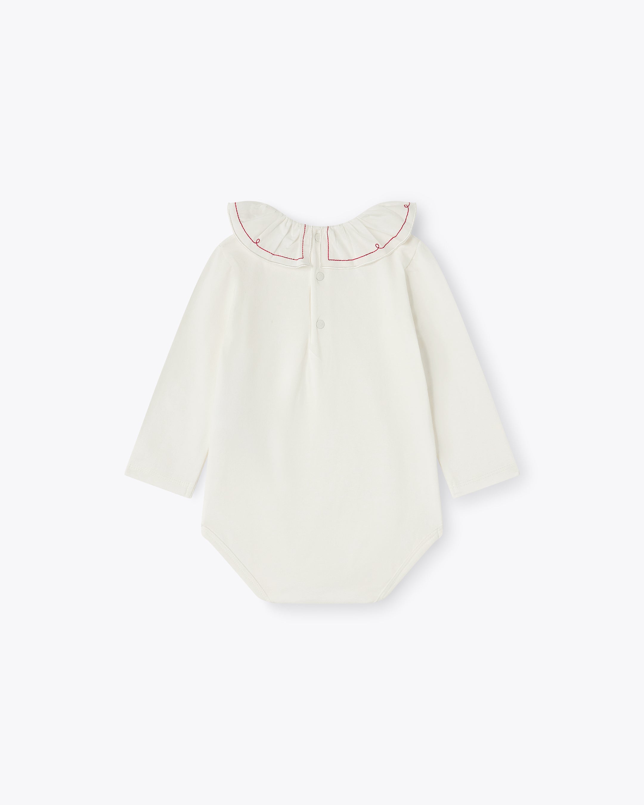 nanan-body-avorio-manica-lunga-jersey-con-colletto-ricamato image 2
