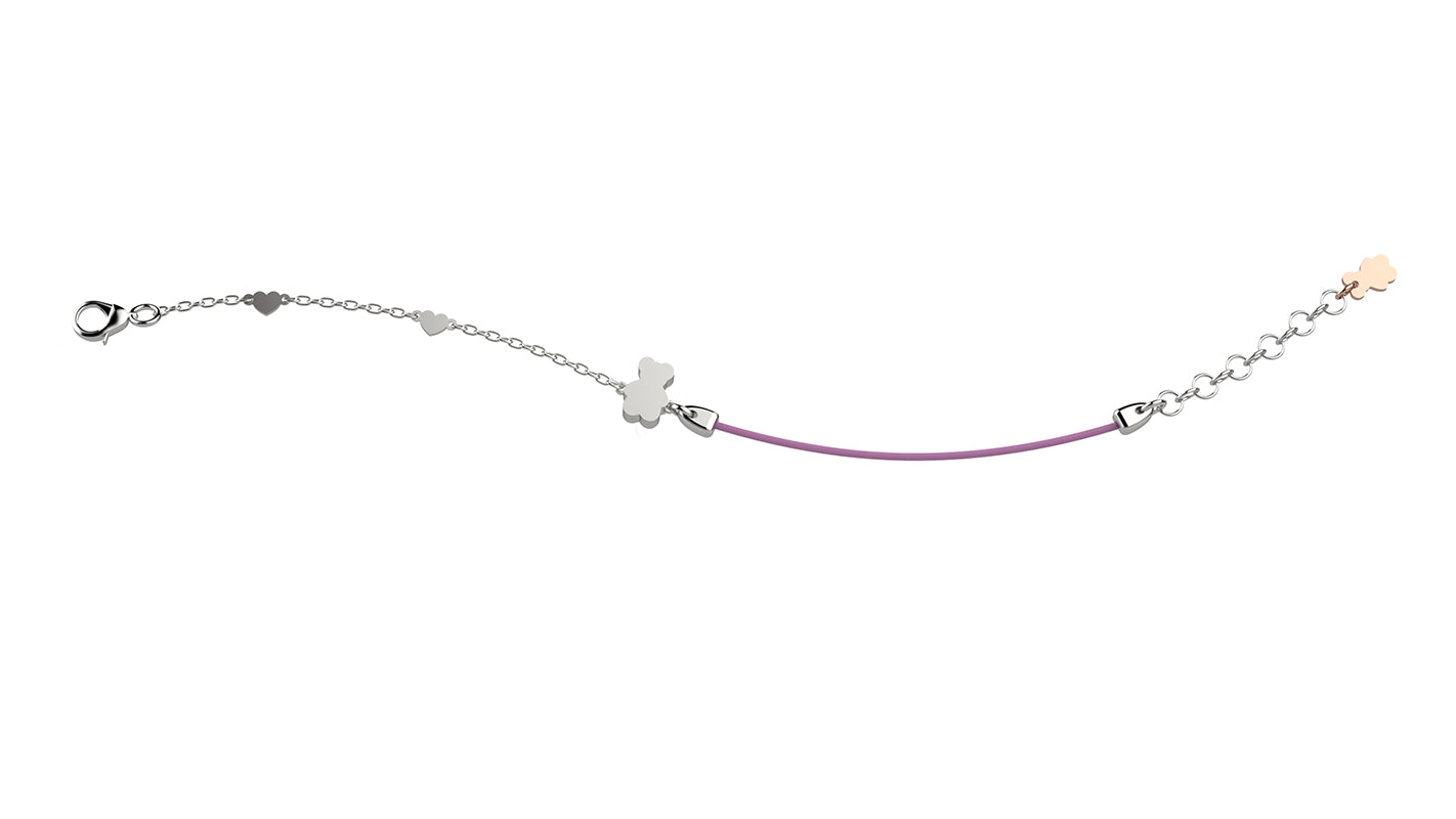 nanan-bijou-bracciale-argento-925-con-orsetto-laccio-lilla image 1